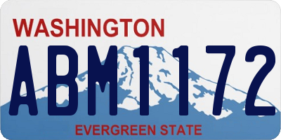 WA license plate ABM1172