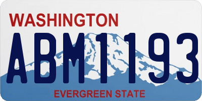WA license plate ABM1193