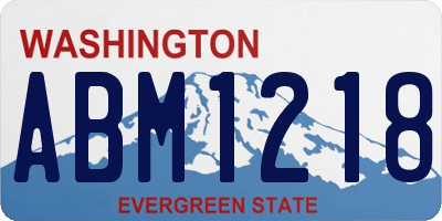 WA license plate ABM1218