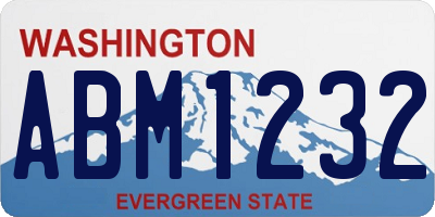 WA license plate ABM1232