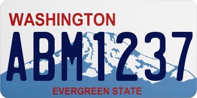 WA license plate ABM1237