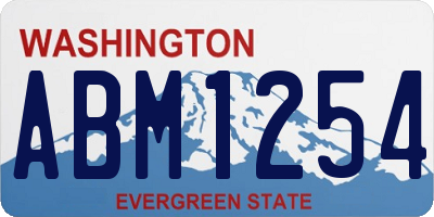 WA license plate ABM1254