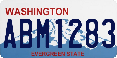 WA license plate ABM1283