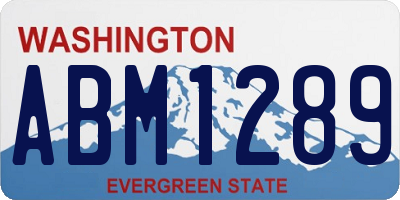 WA license plate ABM1289
