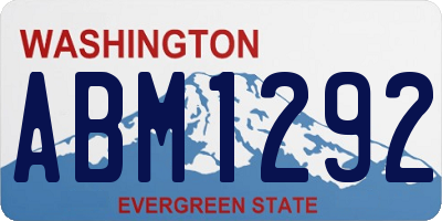 WA license plate ABM1292