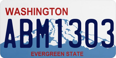 WA license plate ABM1303