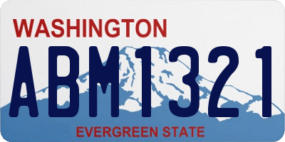 WA license plate ABM1321
