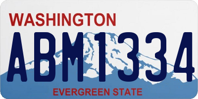 WA license plate ABM1334