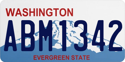 WA license plate ABM1342