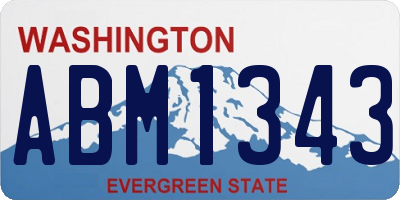 WA license plate ABM1343
