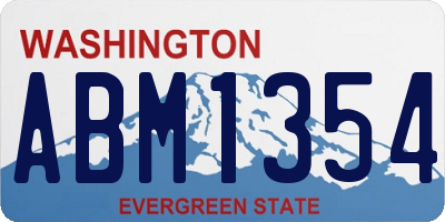 WA license plate ABM1354