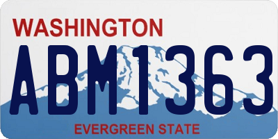 WA license plate ABM1363