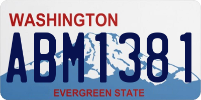 WA license plate ABM1381
