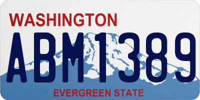 WA license plate ABM1389
