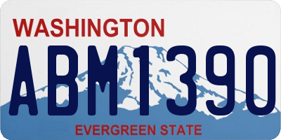 WA license plate ABM1390
