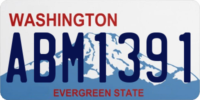 WA license plate ABM1391