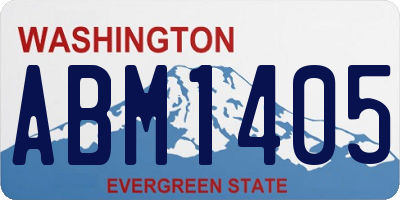 WA license plate ABM1405