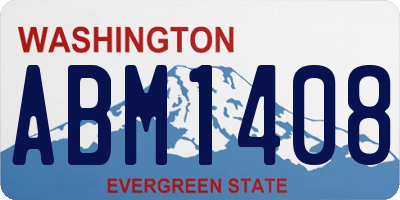 WA license plate ABM1408