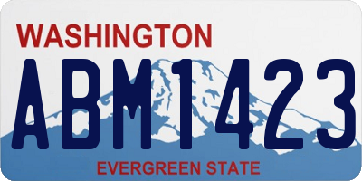 WA license plate ABM1423