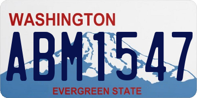 WA license plate ABM1547