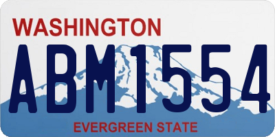 WA license plate ABM1554
