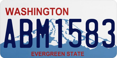 WA license plate ABM1583