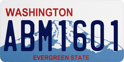 WA license plate ABM1601