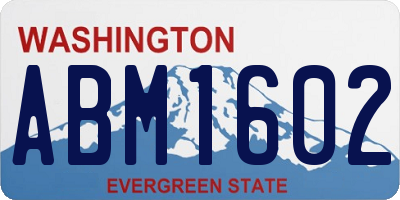 WA license plate ABM1602