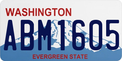 WA license plate ABM1605