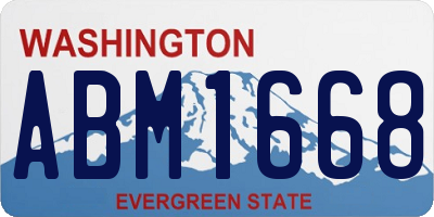 WA license plate ABM1668
