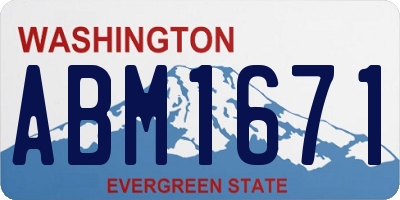 WA license plate ABM1671