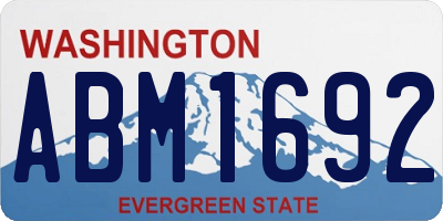 WA license plate ABM1692