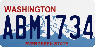 WA license plate ABM1734