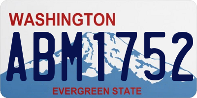 WA license plate ABM1752