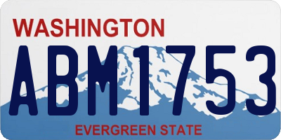 WA license plate ABM1753
