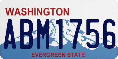 WA license plate ABM1756