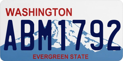 WA license plate ABM1792