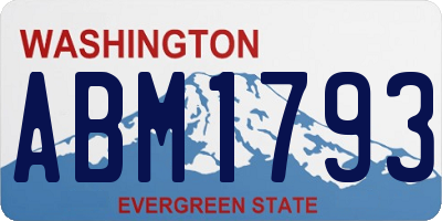 WA license plate ABM1793