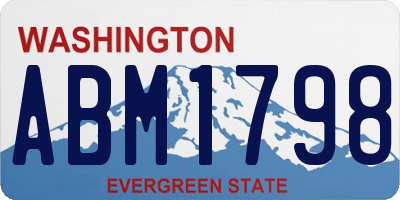 WA license plate ABM1798