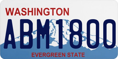 WA license plate ABM1800