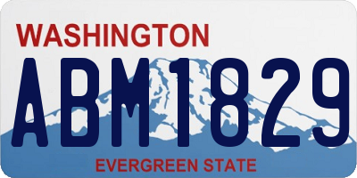 WA license plate ABM1829