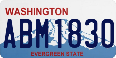 WA license plate ABM1830