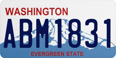 WA license plate ABM1831