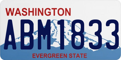 WA license plate ABM1833