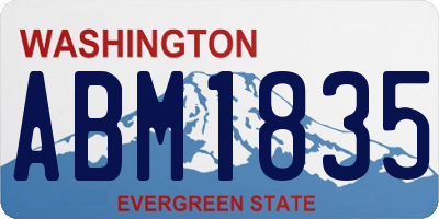 WA license plate ABM1835