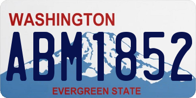 WA license plate ABM1852