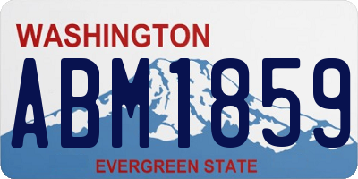 WA license plate ABM1859