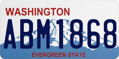WA license plate ABM1868