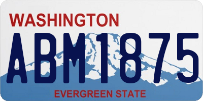 WA license plate ABM1875