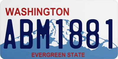 WA license plate ABM1881